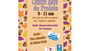 Centre aéré Vacances de la Toussaint 2022