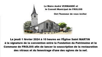 Signature de la convention avec la Fondation du Patrimoine